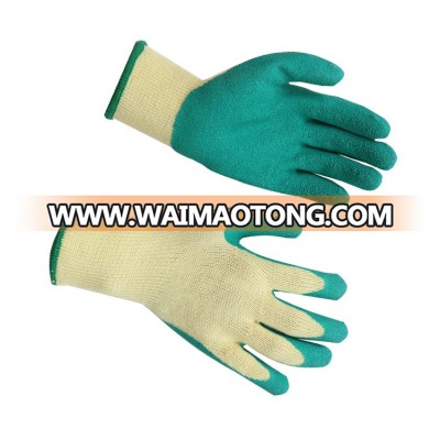 FT SAFETY Cheap Anti skid 10ga Polyester Liner with Wrinkle Latex Coated Gloves